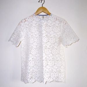 NEW Korean Sheer Embroidered Top